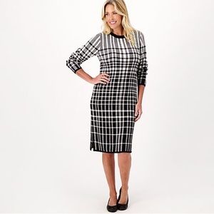 Plaid Jacquard Sweater Dress